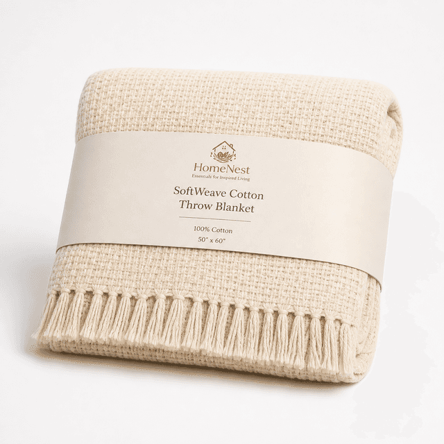 HomeNest SoftWeave Cotton Throw Blanket's image